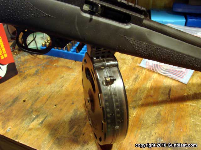 Black Dog's new drum mag for the Ruger 10/22. 